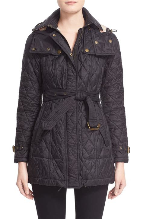 womens burberry quilted jacket with belt